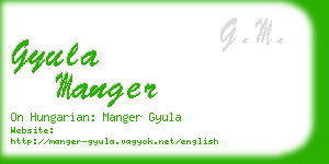 gyula manger business card